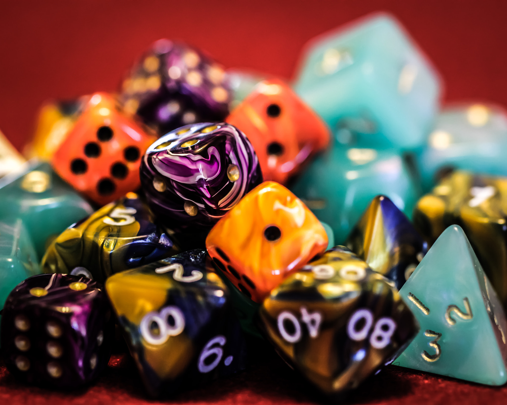 heap of colourful dice